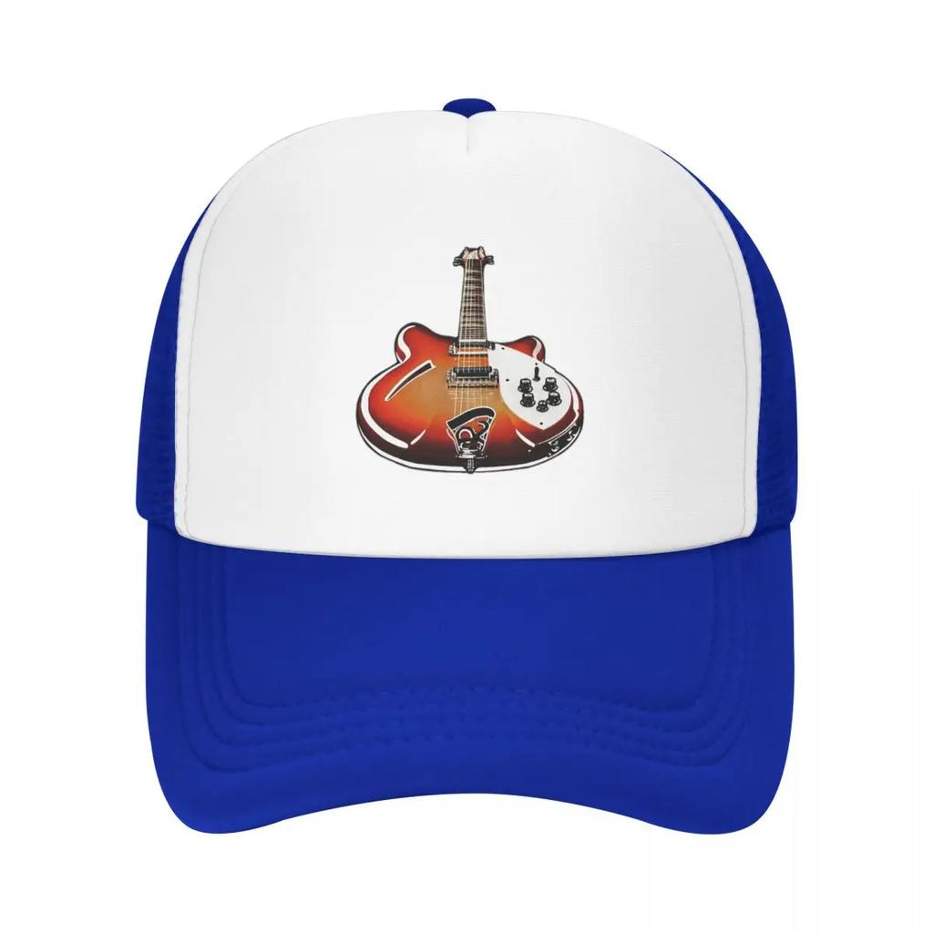Rickenbacker 360 12 Sixties Electric Guitar Art Sunburst Pop Art Cap Mesh Baseball Caps Adjustable Hat Hip Hop Baseball Hats
