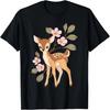 Cute Kawaii Japanese Graphic Deer Sakura Cherry Blossom T-Shirt
