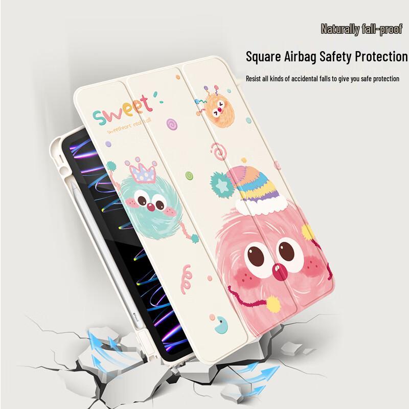 QBOSS Мультяшный вращающийся чехол для iPad с держателем для стилуса