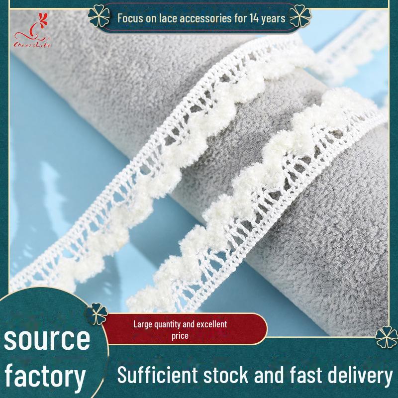 Мягкое зубчатое хлопковое кружево с водорастворимой вышивкой