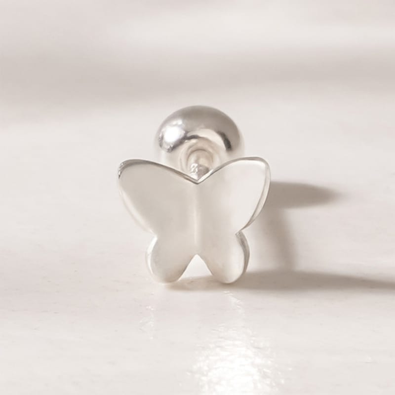 JEWNEL (1+1)Silver925 Simple Curved Butterfly Piercing