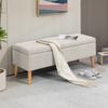 Storage Bench, up to 220 kg, Linen Look, 110x39x45cm, Beige