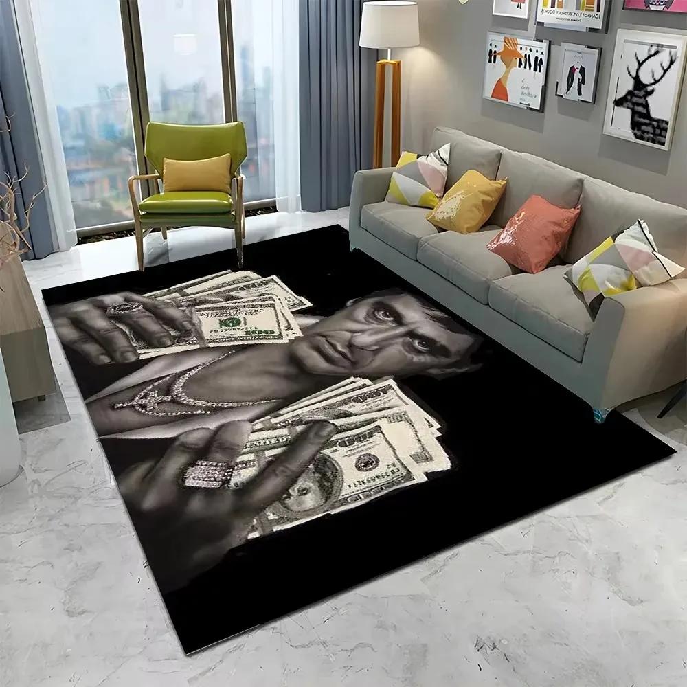 VIKAMA Scarface 3D Visual Rug Tony Classic Movie Carpet Non Slip Floor Mat Living Room Bedroom Sofa Decor Kids Playroom