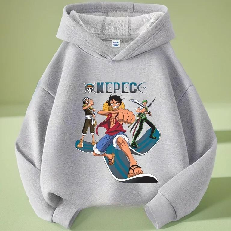 Детская толстовка ONE PIECE Обезьяна Д. Свитшот с принтом Астронавт Луффи, Повседневный мультяшный аниме пуловер для мальчиков и девочек, Удобный