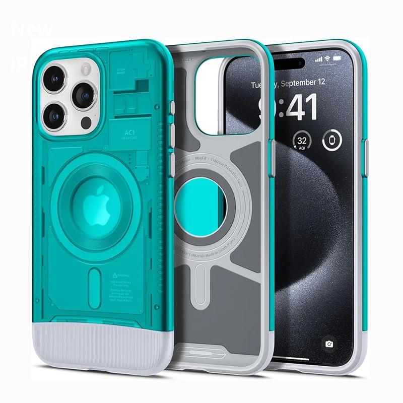 Роскошный классический чехол C1 Magsafe для iPhone15 16 Pro Max 13 14 16pro Ultra Hybrid AC1 жесткий магнитный защитный чехол с коробкой