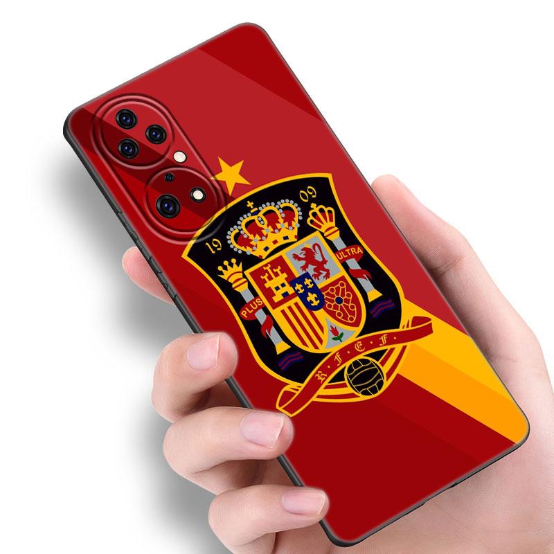Испания Национальные Флаги Черный Чехол для Телефона Для Huawei P10 P20 P30 P40 Lite P50 P60 Art P50E P Smart Z 2018 2020 2021 Pro 2019