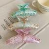 Acetic Acid Starfish Acetate Hair Clip Elegant Crystal Shell Hair Claw Rhinestone Shark Clip  Beach