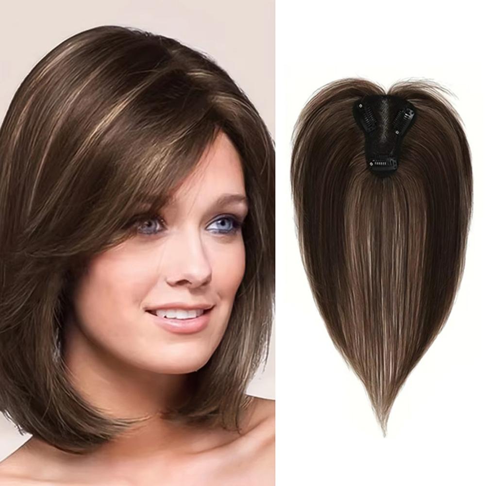 Парик для женщин с челкой, накладка, закрывающая седые волосы, тонкий, незаметный, естественно пушистый, накладка-челка, женский парик