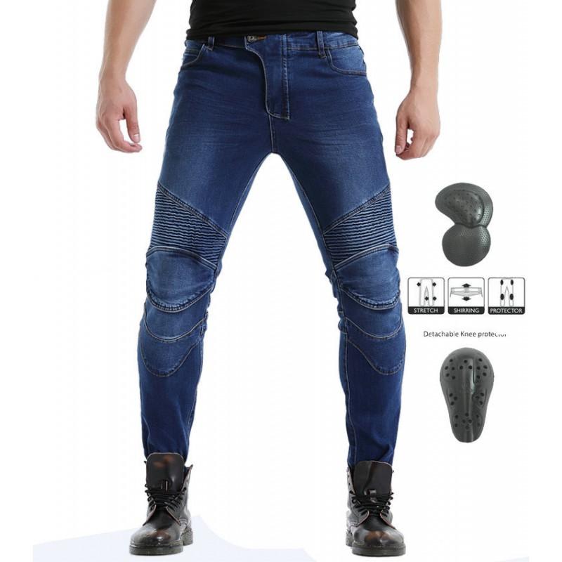 VOLERO Mens Straight Fit Motorcycle Riding Jeans Motorbike Protective Denim Pants