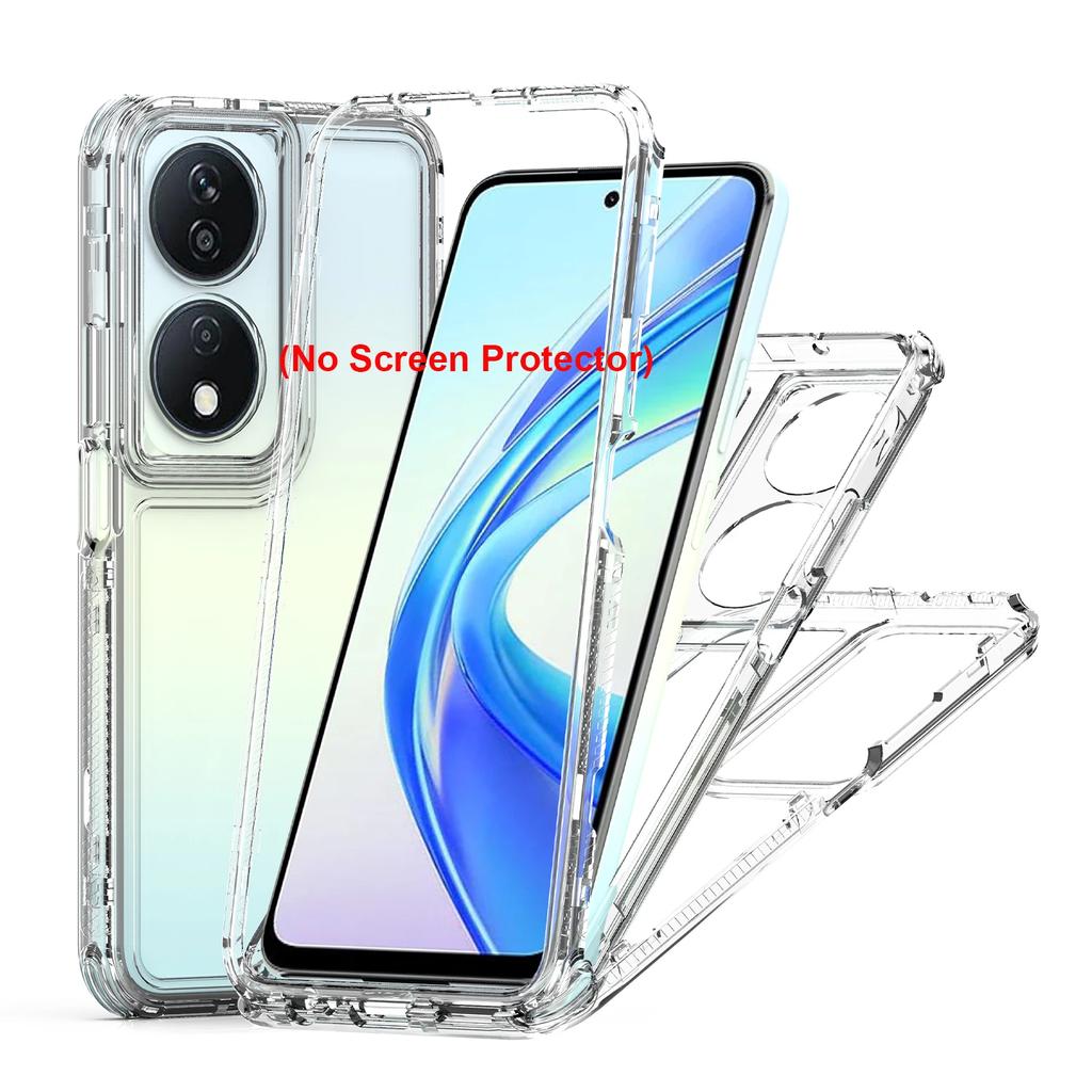 Гибридный противоударный чехол 3 в 1 для Honor X7B 6,8 дюйма Жесткая пластиковая рамка Прозрачная задняя крышка из ТПУ Coque Fundas