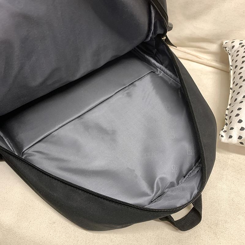 Student School Bag Girls Large Capacity Lightweight Nylon Backpack Multifunctional Solid Color Backpack