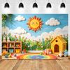 Мультяшное радужное солнце водная ручка décoration классной комнаты детского сада фон для активностей реквизит фон фотостудии реквизит
