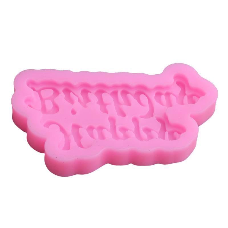 Vogue Chocolate Happy Birthday Mold Fondant Mold Cake Decoration Tools Silicone Letter Baking Tools High Quality Cupcake Mold 1PC