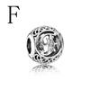 Initial Letter Diy Bead Fit Charm Silver Bracelet Trinket Jewelry for Women Making