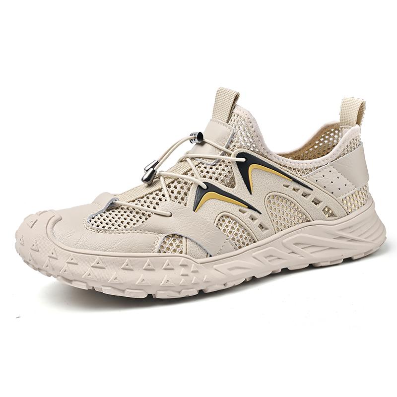 Fashion Beige Size 48 Men's Casual Shoes Mesh Breathable New Male Comfortable Outdoor Walking Shoes Classic Men Shoes Large Sneakers