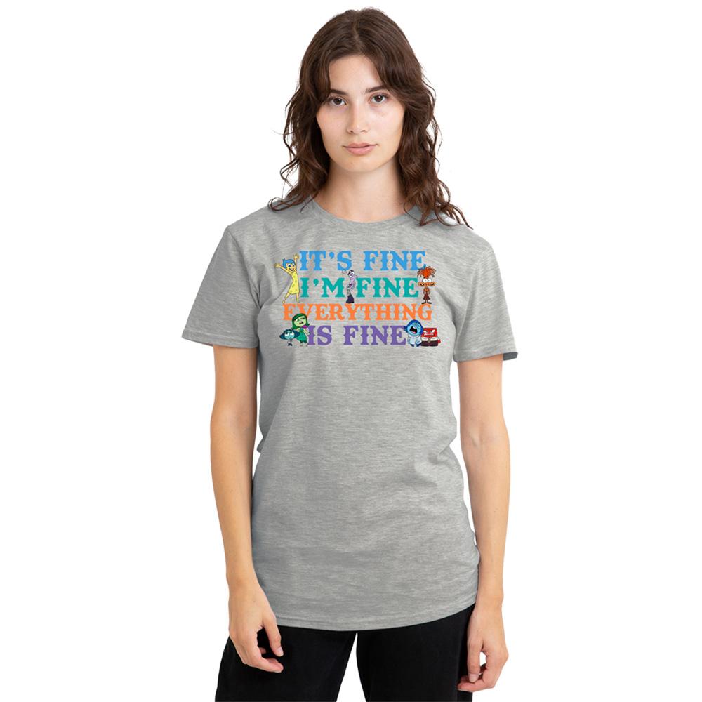 Disney Pixar Womens/Ladies Its Fine Im Fine Inside Out Heather T-Shirt