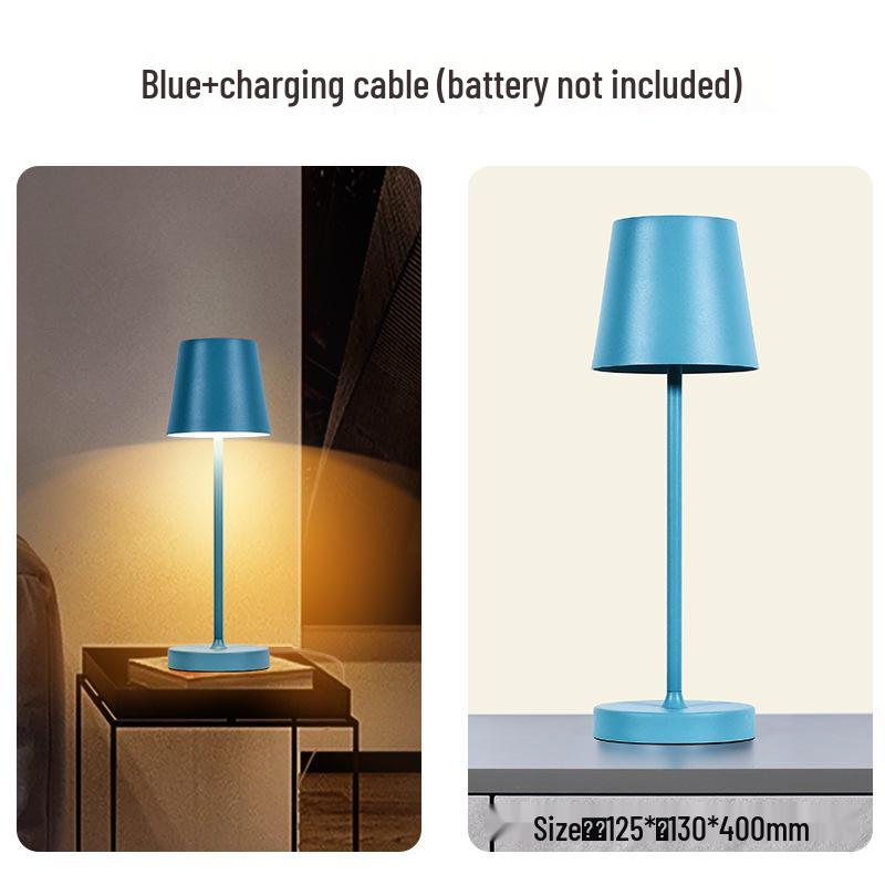 LED Rechargeable Metal Touch Dimming Desk Lamp for Western Restaurant Tabletop Atmosphere