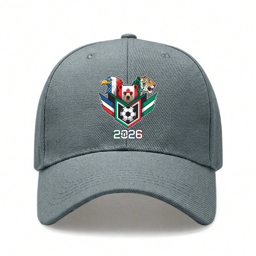 [Patriotic Baseball Cap] 2026 Soccer Theme Print Unisex Adjustable Breathable Lightweight Polyester Hat For Outdoor Sports Festivals Gift - Dad Hat,