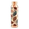 Copper Bottle with Leaves Print (950 Ml), Copper Water Bottle Foliage, The Better Home