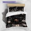Music Lover Girl Vinyl Record Print 3 Pieces Duvet Cover Set Music Theme Bedding Set Bedroom Home Decor Without Pillow Core Comforter