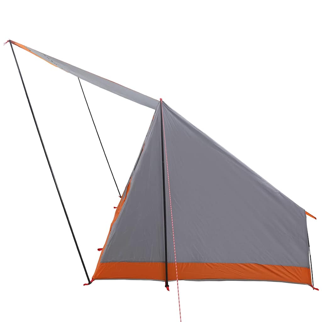 Camping Tent with Roof in Grey and Orange 223 x 163 x 130 cm Taffeta