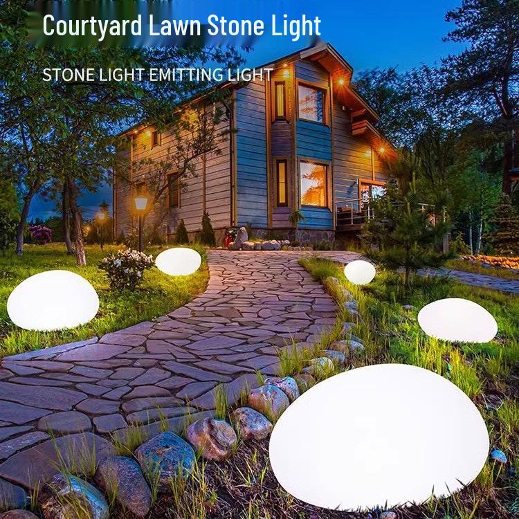 Solar Pebble Garden Lights - Outdoor Landscape & Villa Courtyard Decor