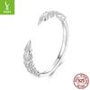 Exquisite Sparkling Wheat Ear Opening Ring S925 Sterling Silver Autumn Harvest Lucky Ring Jewelry