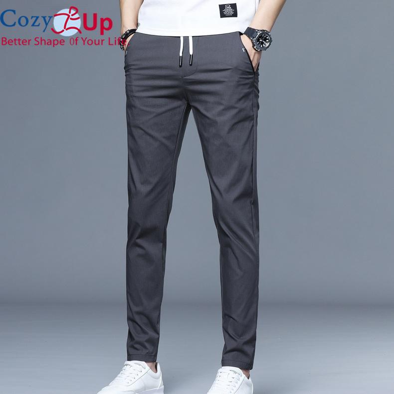 Cozy Up Новые мужские брюки с отделкой, повседневные брюки для мужчин, тонкие спортивные штаны из ледяного шелка, свободные брюки