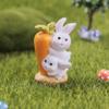 Mini Miniature Rabbit Figurine Cartoon Miniature Resin Hare Handicraft Carrot Bunny Statue