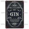 [MyPlate] GIN Plaque Metal Vintage Bar Furniture Plates Panels Tin Sign Tiki Bar Sign Man Cave Decorn Personalized Plate