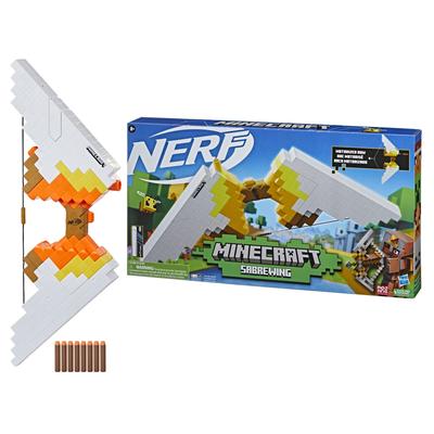 Hasbro Nerf Minecraft Sabrewing электрический Nerf Elite с 8-зарядным магазином, который может хранить 8 дизайнов на основе лука, который появляется в Minecraft F4733 Genuine