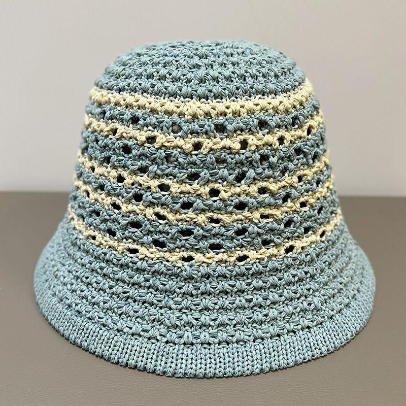 Новая летняя полосатая панама, женская дышащая шляпа, шляпа от солнца, модная панама, панама, шляпа от солнца