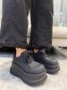 Fashion Leather Shoes Women Platform Wedges Casual Shoes for Women Chunky Sneakers Height Increase Shoes Women Fashion