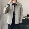 2024 Men's Autumn Lapel Casual Jacket - Solid Color Versatile Fashion Cardigan
