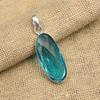 Blue Topaz Gemstone Handmade 925 Solid Sterling Silver Jewelry Pendant For Wedding Gift