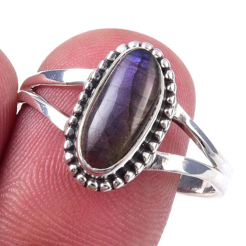 Натуральный лабрадорит, ручная работа, кольцо из стерлингового серебра 925 пробы, размер 10 i4J28