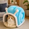 Cartoon Dog House Snail Shape Pet Plush Nest Pet Sleeping Bed Kitten Cave Indoor