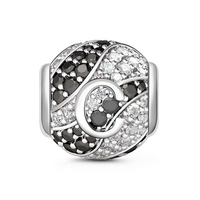 Круглые бусины из стерлингового серебра 925 пробы с буквами алфавита, подходят оригинальные модные браслеты «сделай сам» для женщин, подарочные ювелирные изделия