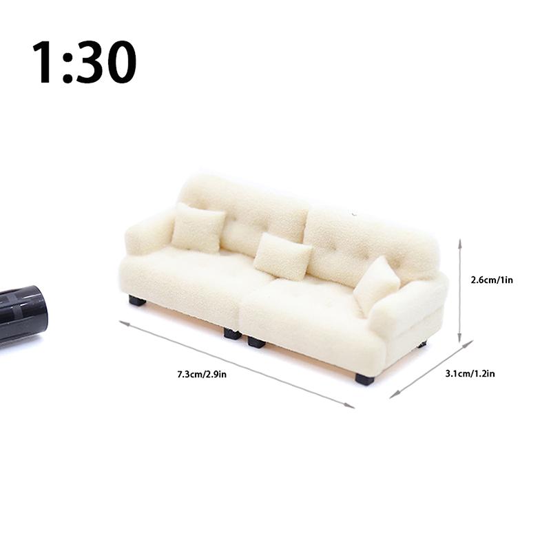 Dollhouse Simulation Flocking Sofa Model Dollhouse Mini Living Room Furniture Decoration Accessories Pretend Play Toys