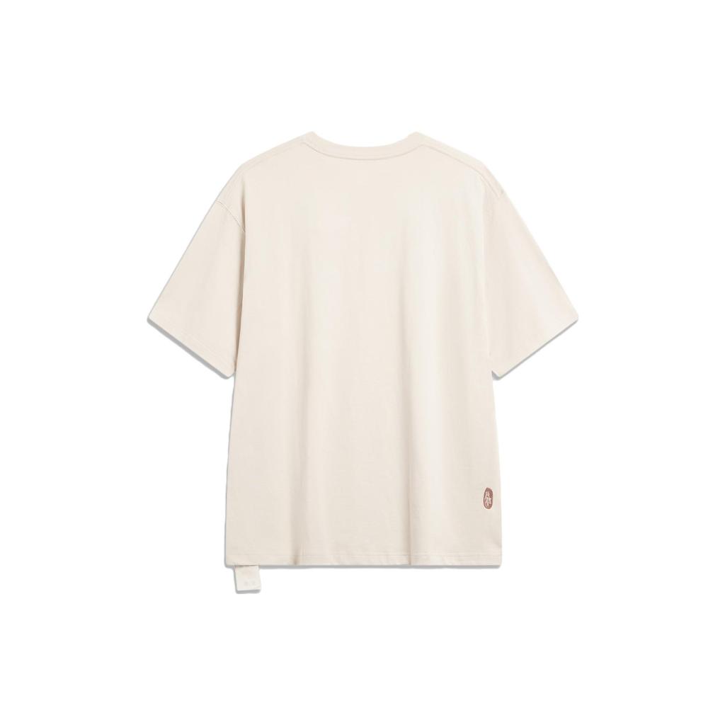 Футболка унисекс с графическим принтом и заниженными плечами от Li Ning Badfive Series Seven Cities Collaboration Changan Youth, цвет лунно-серый AHST885-1