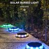 4 шт. 1200 мАч круглый солнечный ночной охранный диск питание светодиодный садовый газонный светильник дорожка открытый ландшафтный фонарь земля