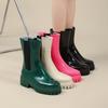 Полусапоги до середины голени, локомотивные резиновые сапоги, дождевая обувь, пластиковые челси, модные женские водные ботинки, платформа на резинке, водные сапоги