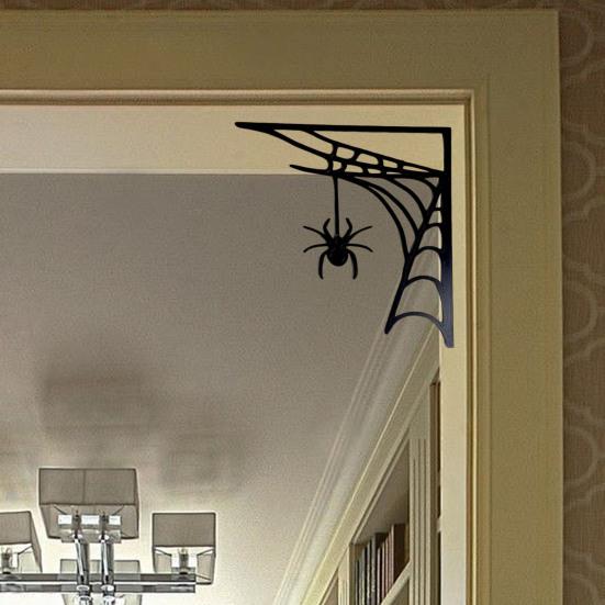 Хэллоуин паутина дверная рама украшения деревенский деревянный черный паук паутина дверной угловой знак домашний офис передняя дверь Топпер няня орнамент