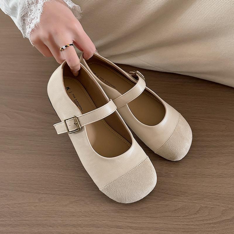 Туфли Мэри Джейн в стиле ретро, женские, новинка осени 2025 года, плоские туфли, французский вечерний бриз, нежный с юбкой, маленькие кожаные туфли