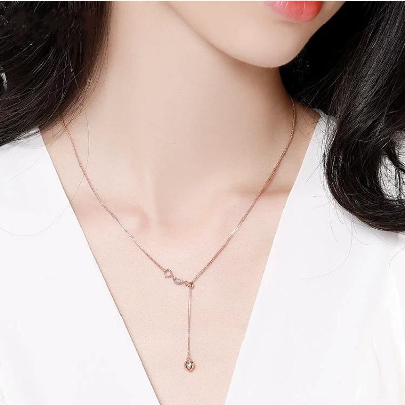 Настоящее 18-каратное золотое ожерелье Au750 Love Chopin, регулируемая простая цепочка, женская универсальная цепочка для воротника, ювелирный подарок