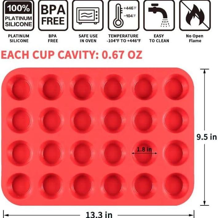Силиконовый противень для выпечки печенья и кексов на 12 ячеек - круглая форма, устойчивая к высоким температурам