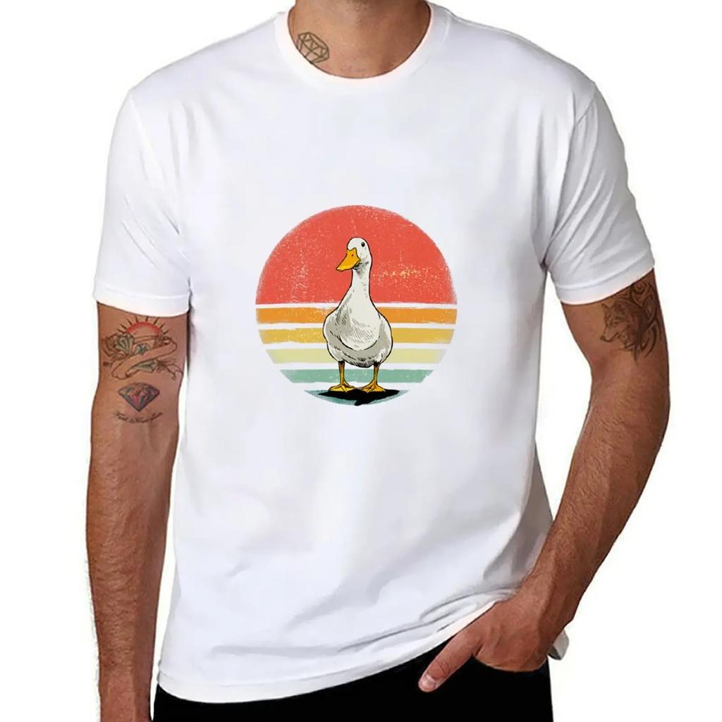 Duck Vintage Duck Farm Animals Duck Lover T-Shirt valentines boutique clothes blue lock men clothing