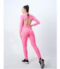 Европейский и американский женский комплект для йоги: Фитнес-одежда с высокой талией, с эффектом пуш-ап для ягодиц, персикового цвета