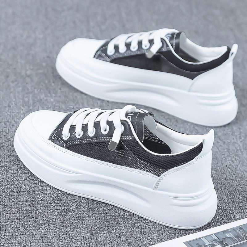 Белые туфли женские летние новые универсальные туфли женские дышащие белые туфли на плоской платформе летние повседневные туфли