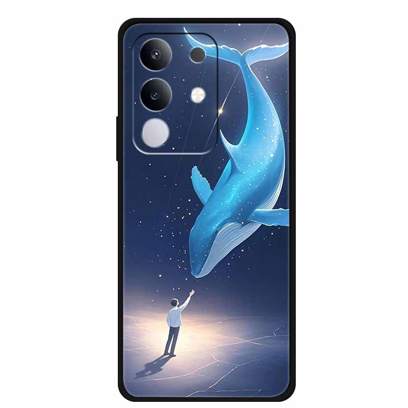 For vivo T4x Cover Silicone TPU Phone Case Funda for vivo T4x 5G V2437 Black Back Bumper Soft Protector Cartoon Anime Cute Capa
